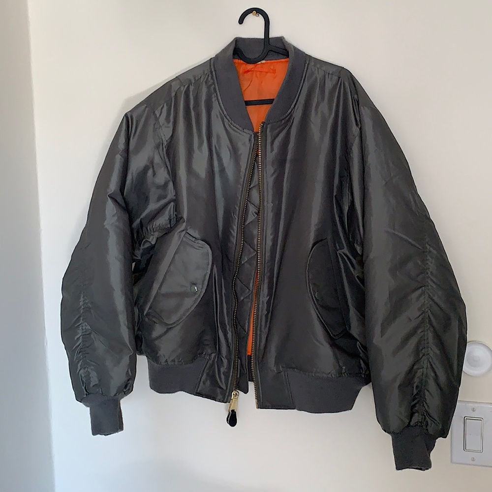 Vintage Military Army Bomber Puffer Jacket Aviator Style MA-1 size M